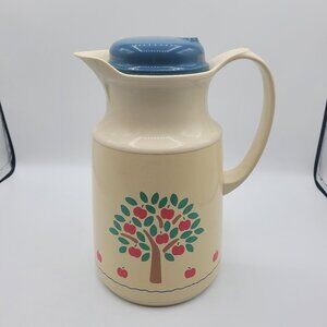 1984 THERMOS Carafe Pitcher Apple Tree Helga #490 W. Germany Farmhouse